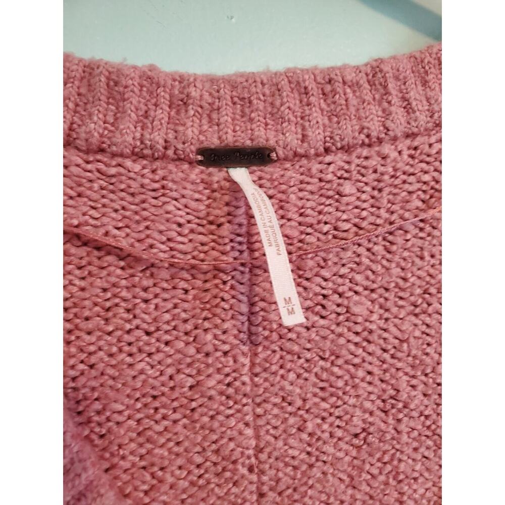 Free People Women's Brookside Tunic Sweater in Pink Lightning Size Medium - Picture 10 of 12